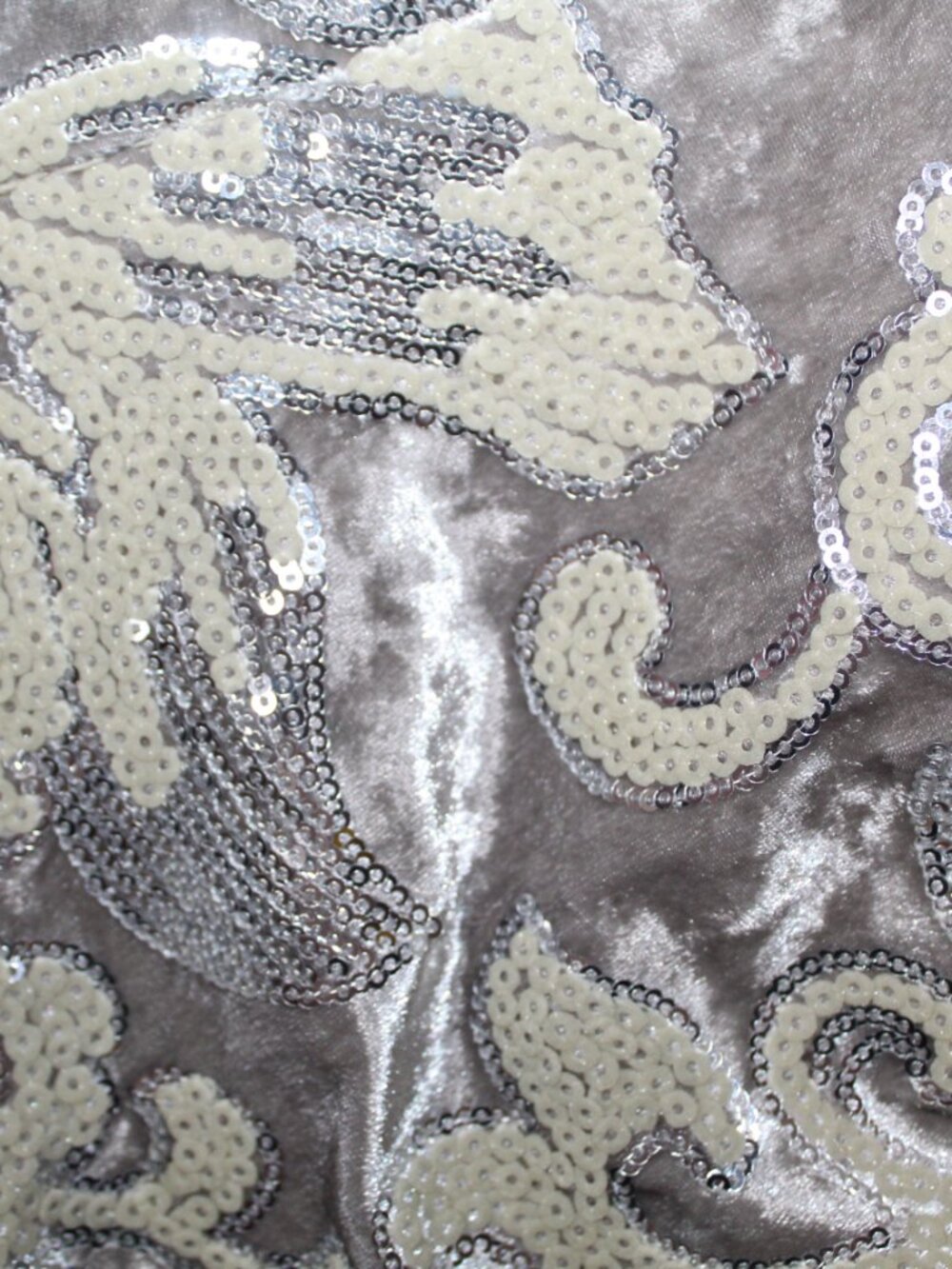 Maje women's dress size XS silver floral velvet sequin formal mini ruched cutout - Picture 7 of 14